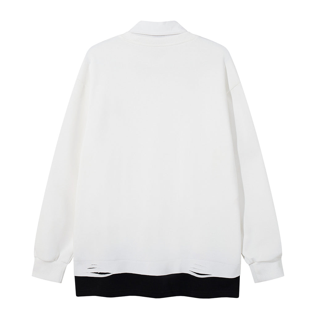 The Pup Patch Faux Two-Piece Polo Sweatshirt