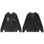 The Patchwork Crest Vintage Hooded Jacket