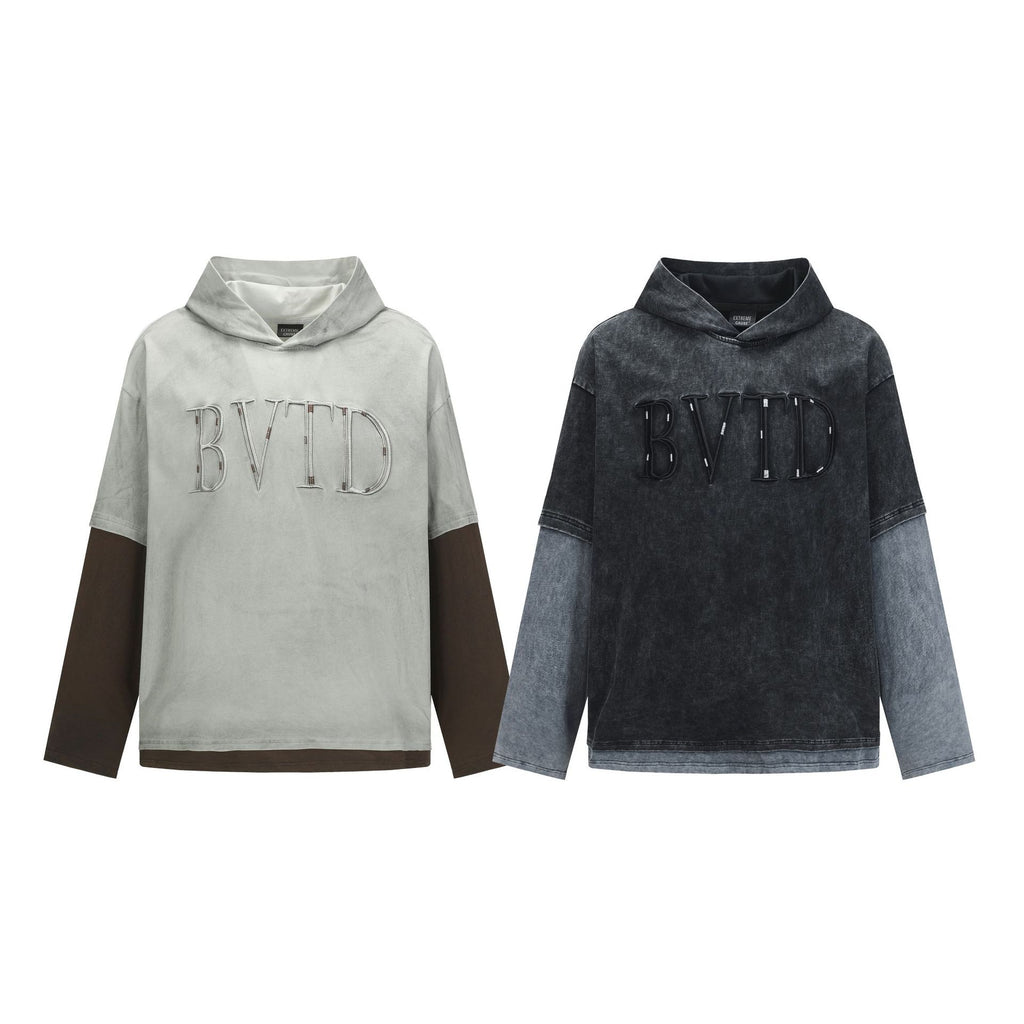 The Heritage Stitch Faux Two-Piece Zip Hoodie