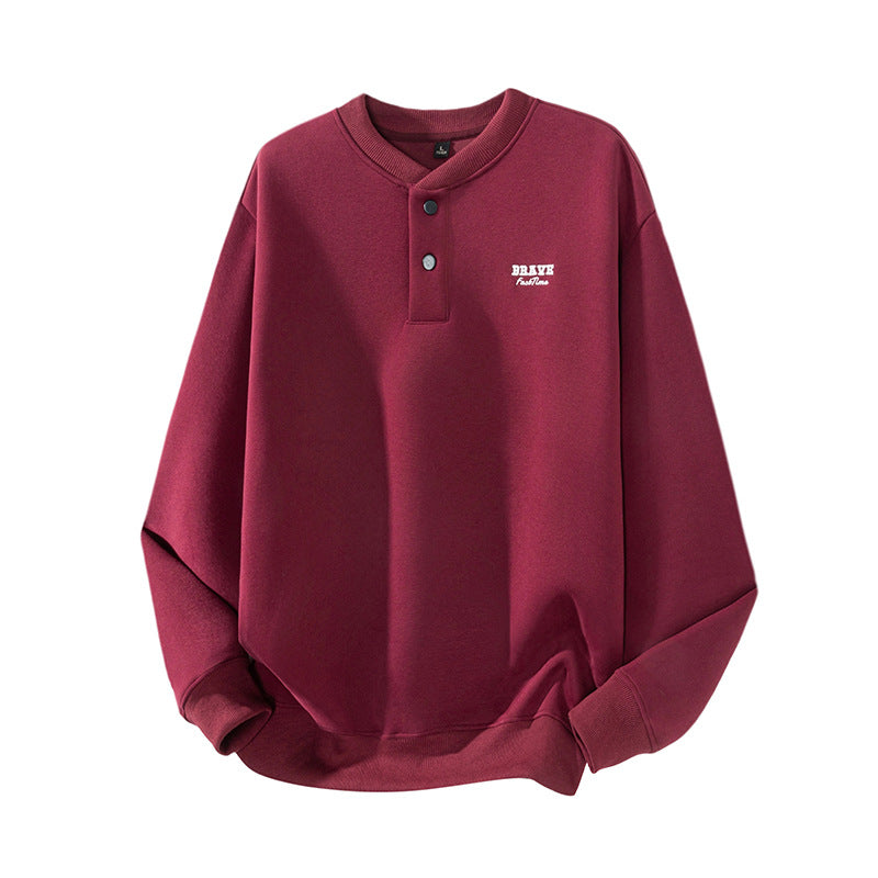 The Sakura Thread Embroidered Henley Sweatshirt