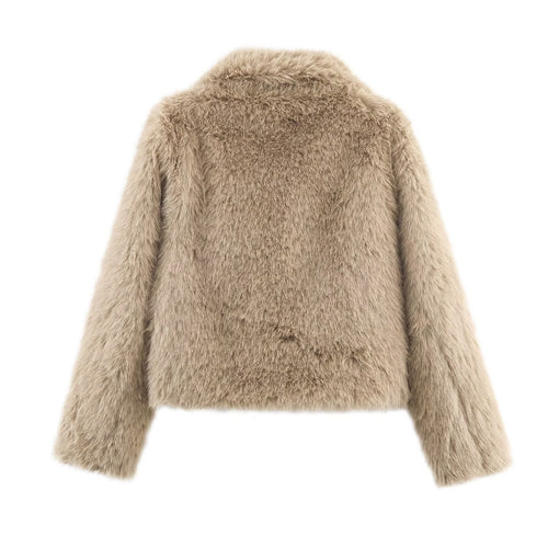 Cozy Turn-Down Collar Fur Jacket