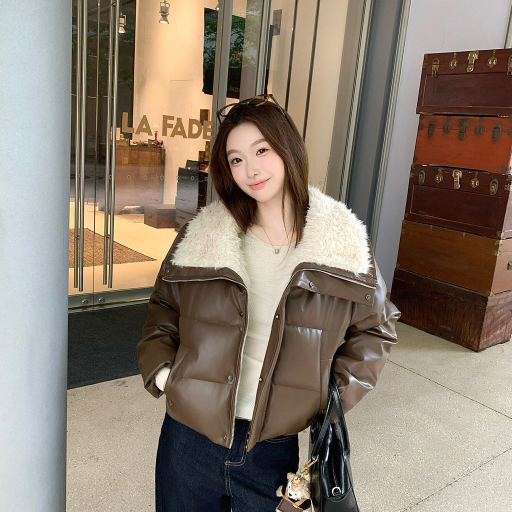 The Lumen Shine Lapel Padded Jacket