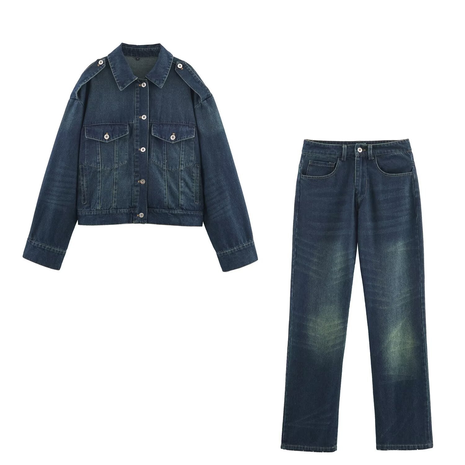 Retro Denim Jacket & Pants Set