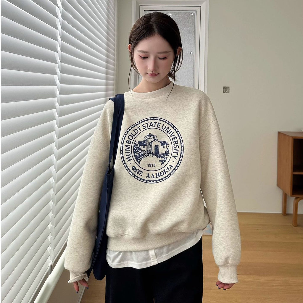 The Inkwell Letter Print Crewneck Sweatshirt