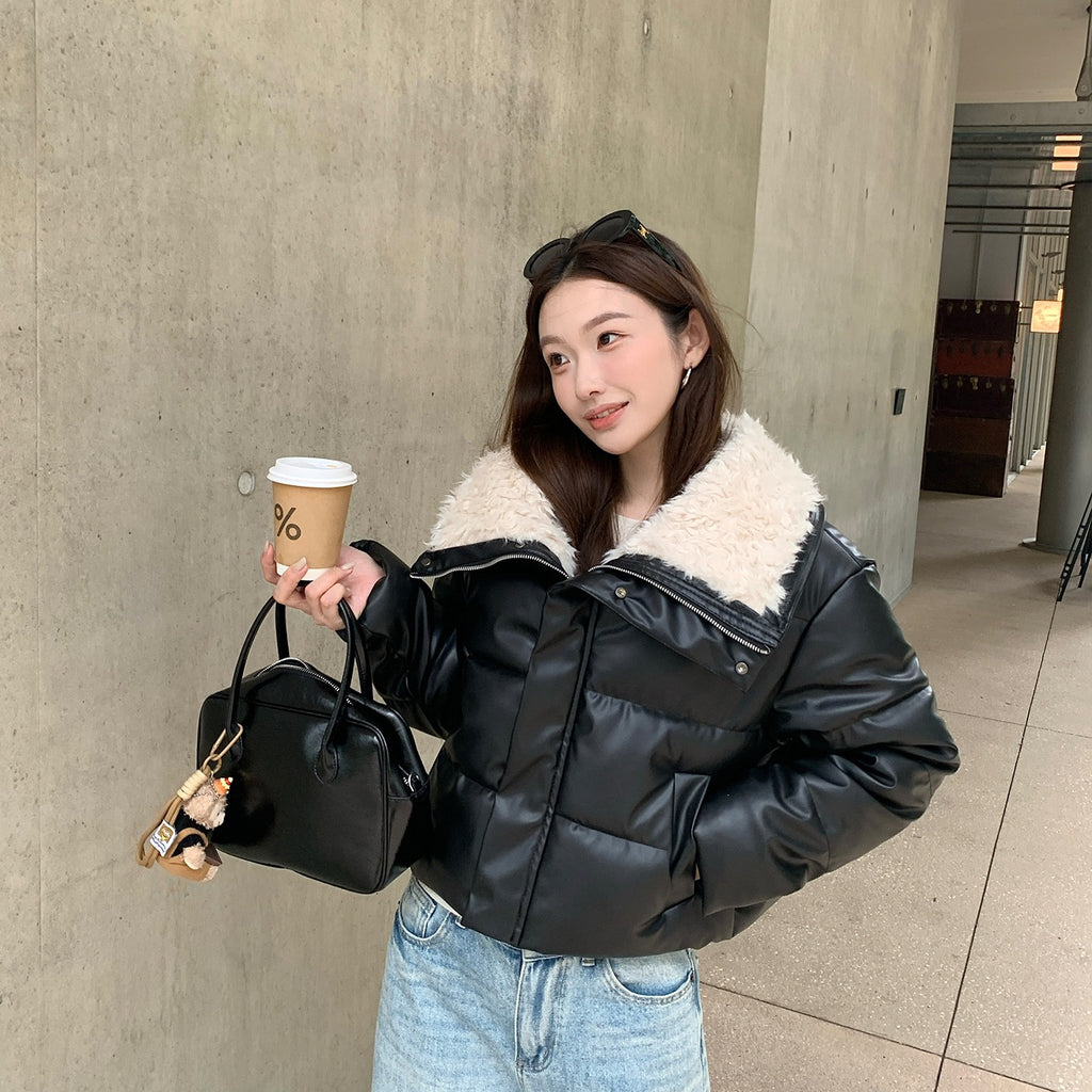 The Lumen Shine Lapel Padded Jacket