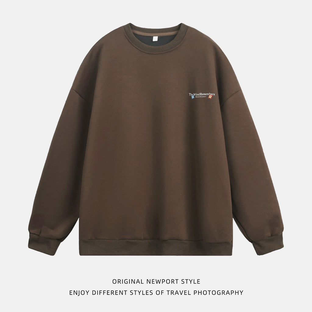 The Umber Outline Printed Crewneck Sweatshirt