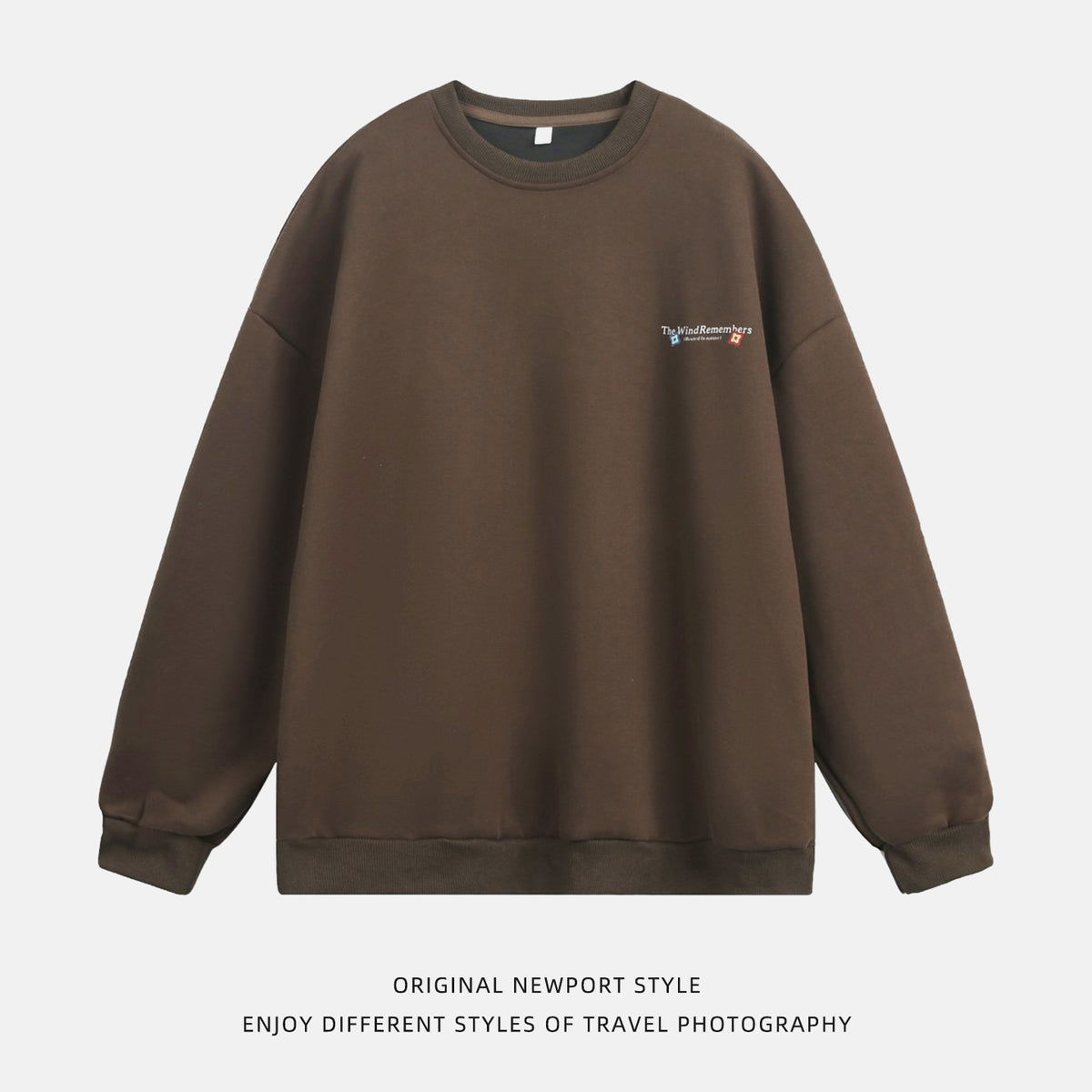 The Umber Outline Printed Crewneck Sweatshirt