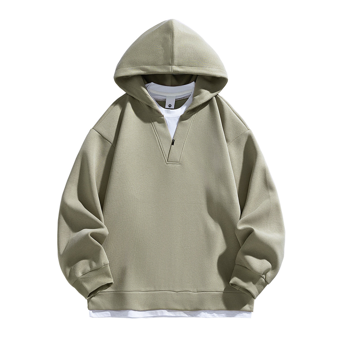 The Layered Drift Faux Two-Piece Hoodie