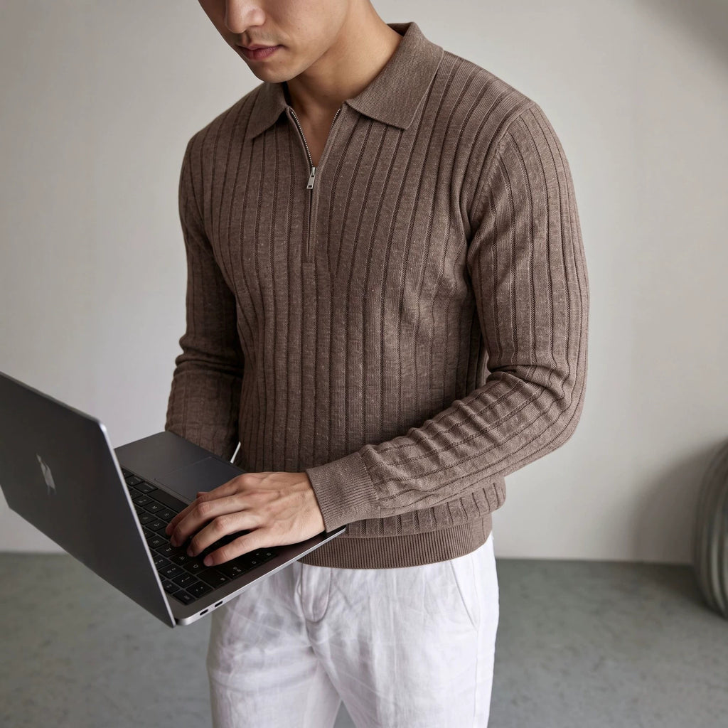 The Alpine Mist Half Zip Sweater