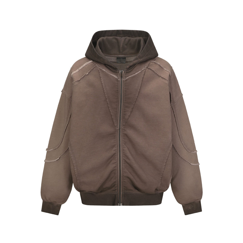Raw Edge Deconstructed Zip Hoodie