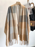 Chic Plaid Fringe Scarf
