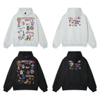 The Wild Doodle Cartoon Animal Zip Hoodie