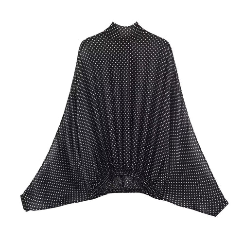 Polka Dot Bow Shirt & Long Skirt Set