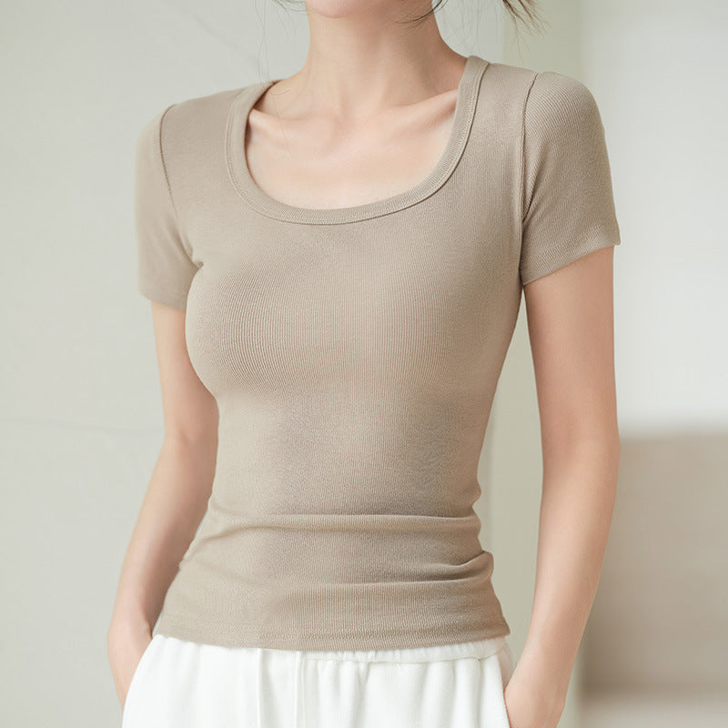 Milk Tea Muse Square Neck Tee