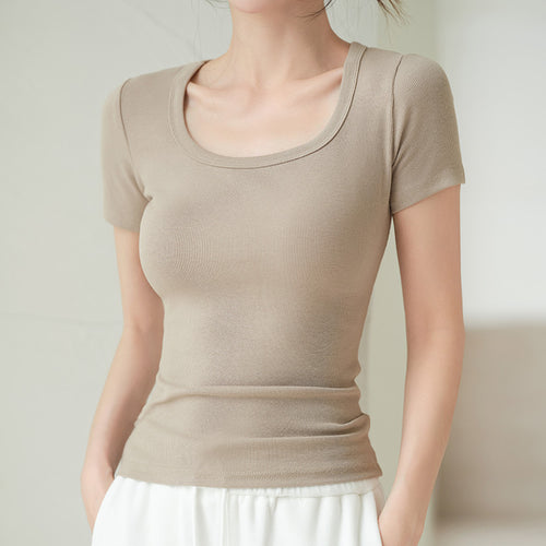 Milk Tea Muse Square Neck Tee