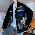 The Midnight Graffiti Hand-Painted Denim Jacket