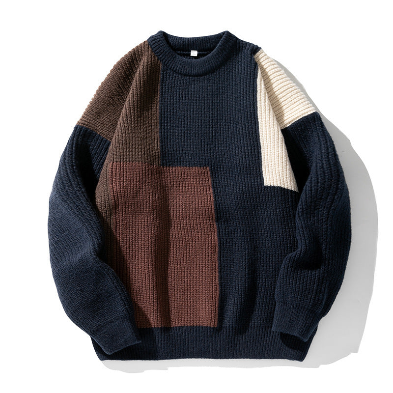 Relaxed Fit Colorblock Sweater