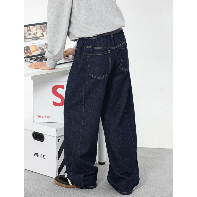 The Indigo Seam Baggy Straight Leg Jeans