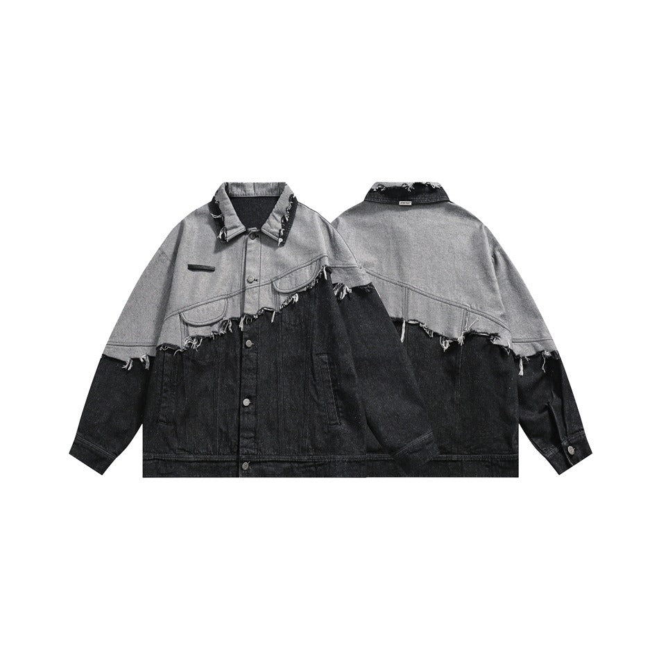 The Onyx Splice Lapel Denim Jacket