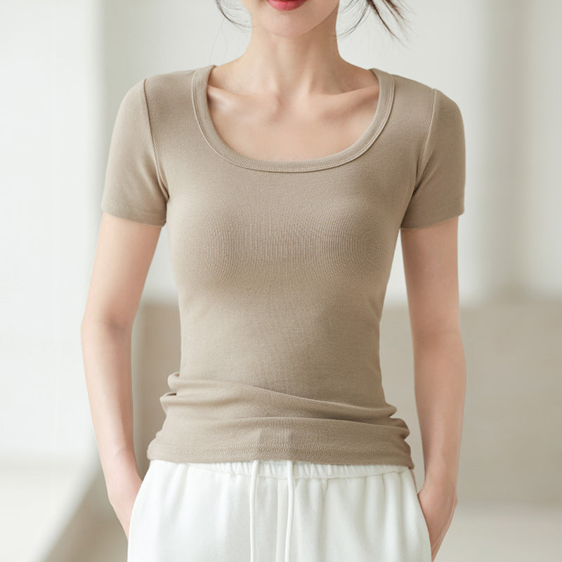 Milk Tea Muse Square Neck Tee