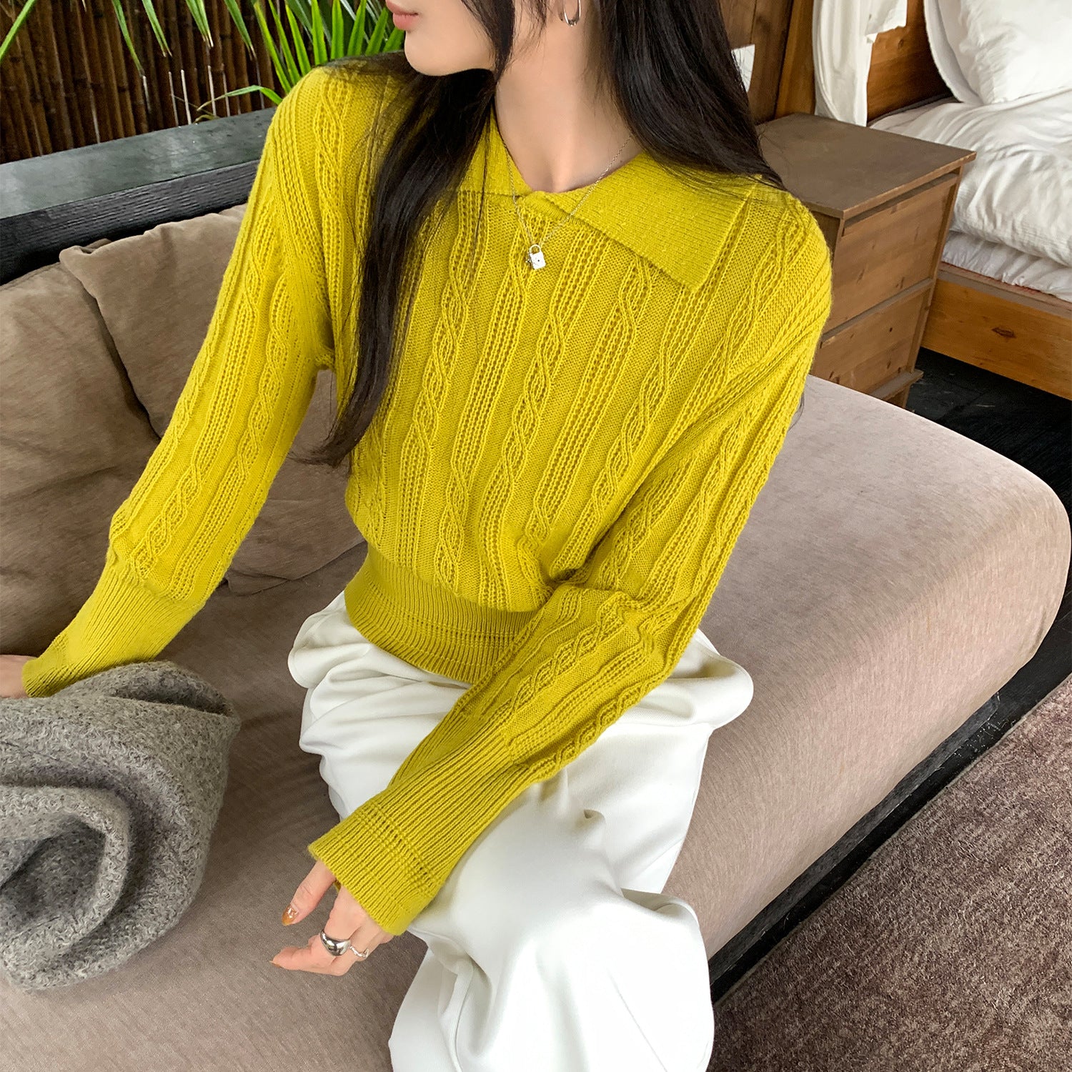 Classic Knit Polo Top for Women