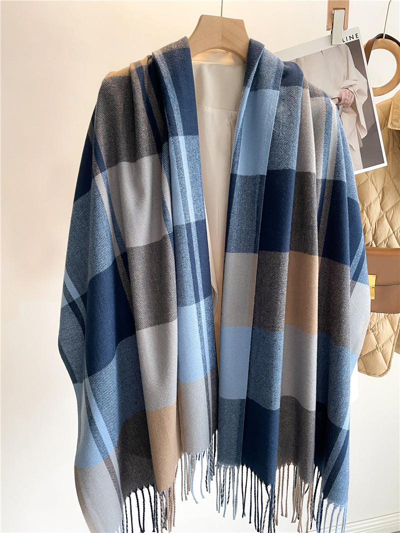 Chic Plaid Fringe Scarf