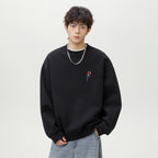 The Quiet Thread Embroidered Round Neck Sweatshirt