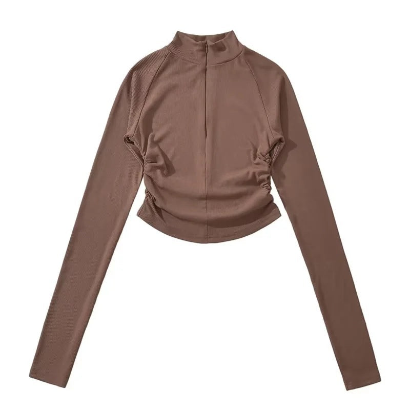 The Cocoa Drift Mock Neck Top
