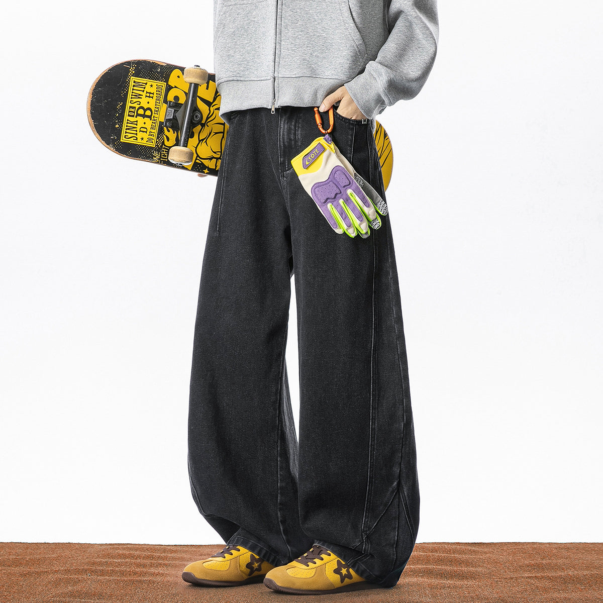 The Obsidian Split Straight Leg Jeans