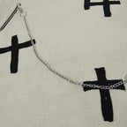 Jacquard Cross Knit Sweater