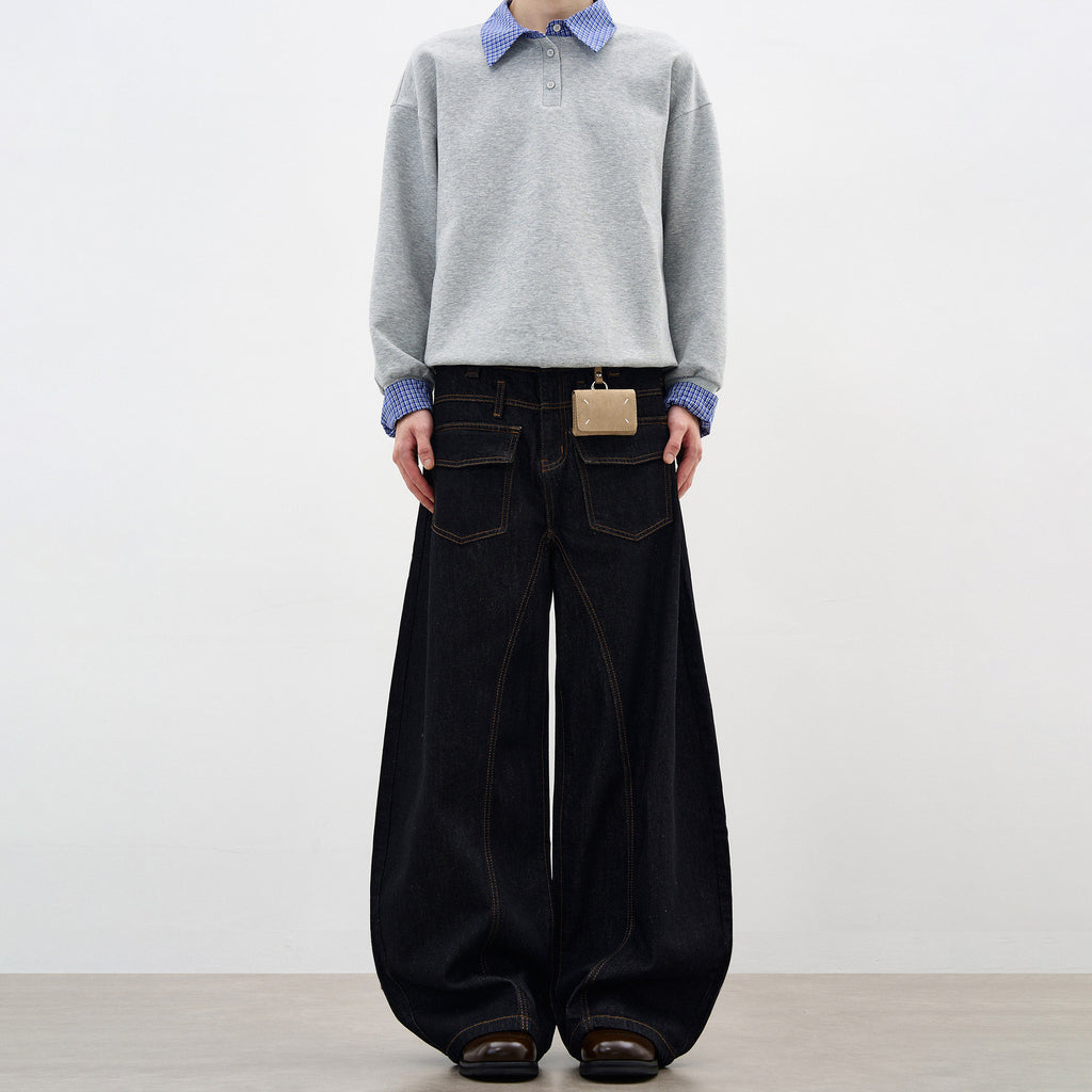The Noir Avenue Wide Leg Denim Pants