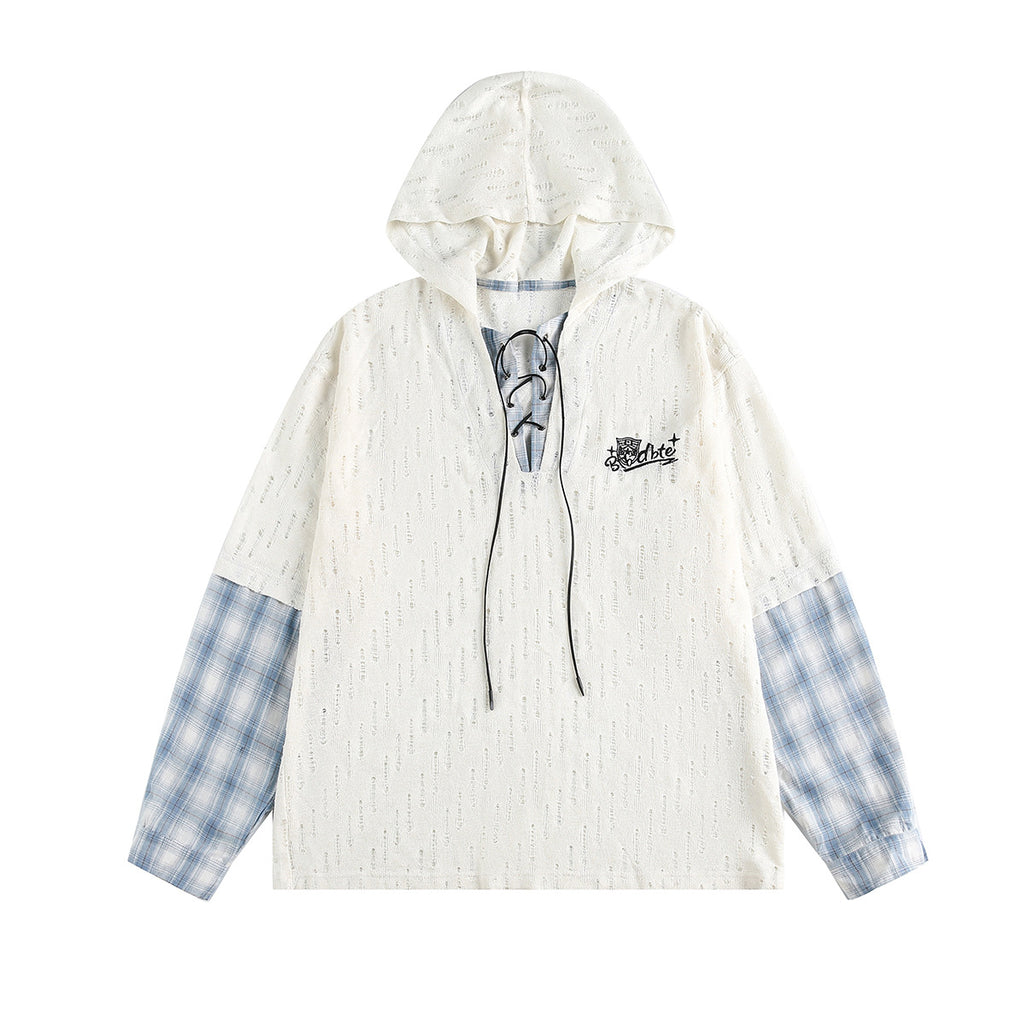 The Lattice Layer Crochet Hooded Sweatshirt