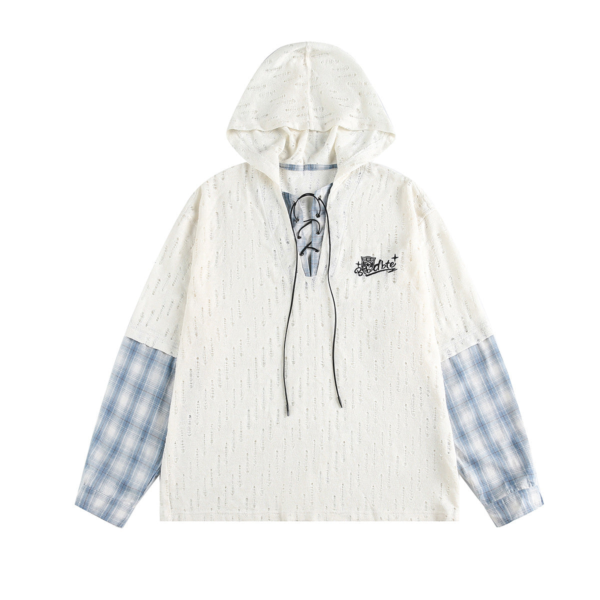 The Lattice Layer Crochet Hooded Sweatshirt