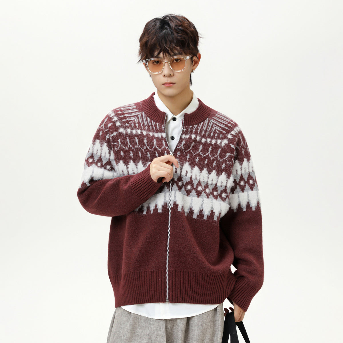 The Ember Row Stand Collar Cardigan