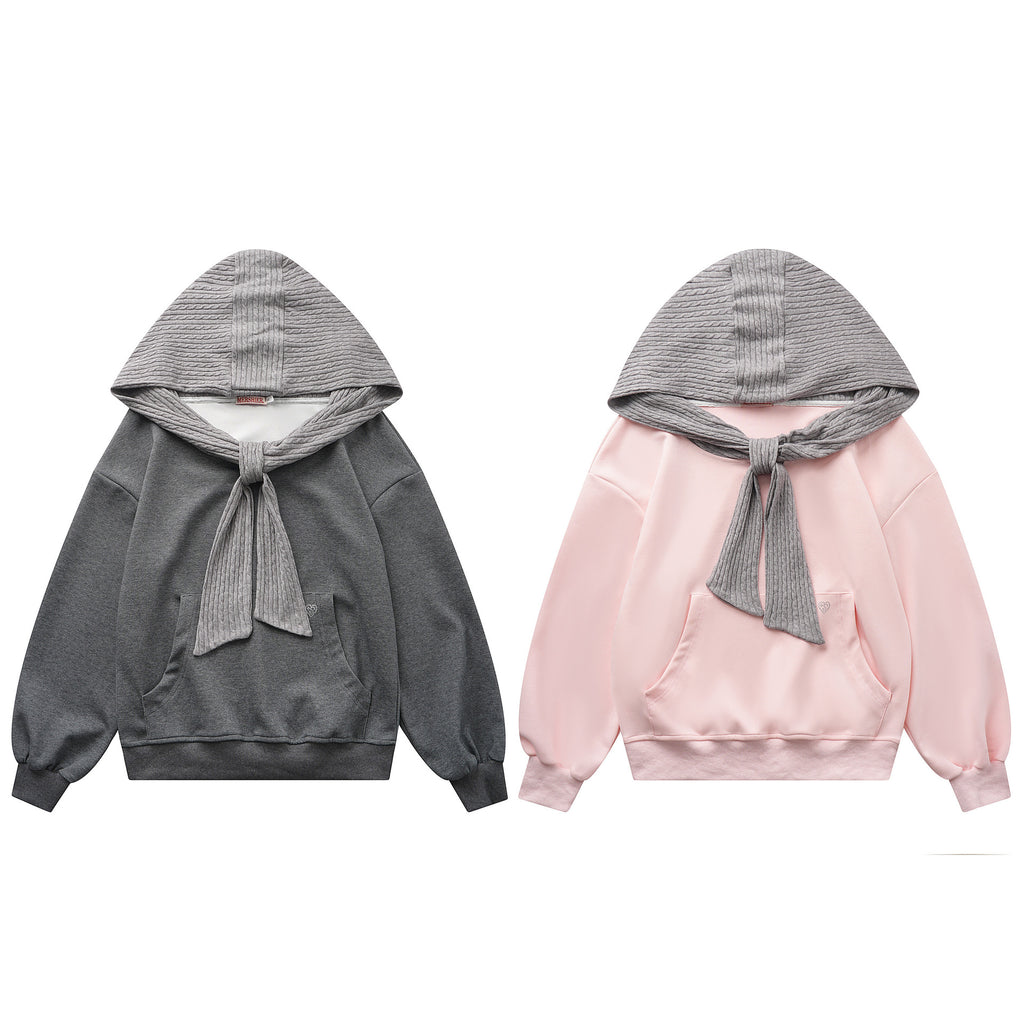 The Pink Shawl Layer Hooded Sweatshirt