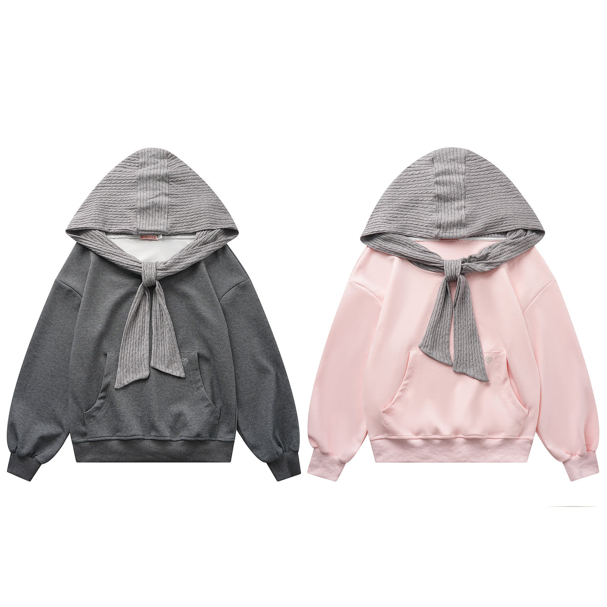 The Pink Shawl Layer Hooded Sweatshirt