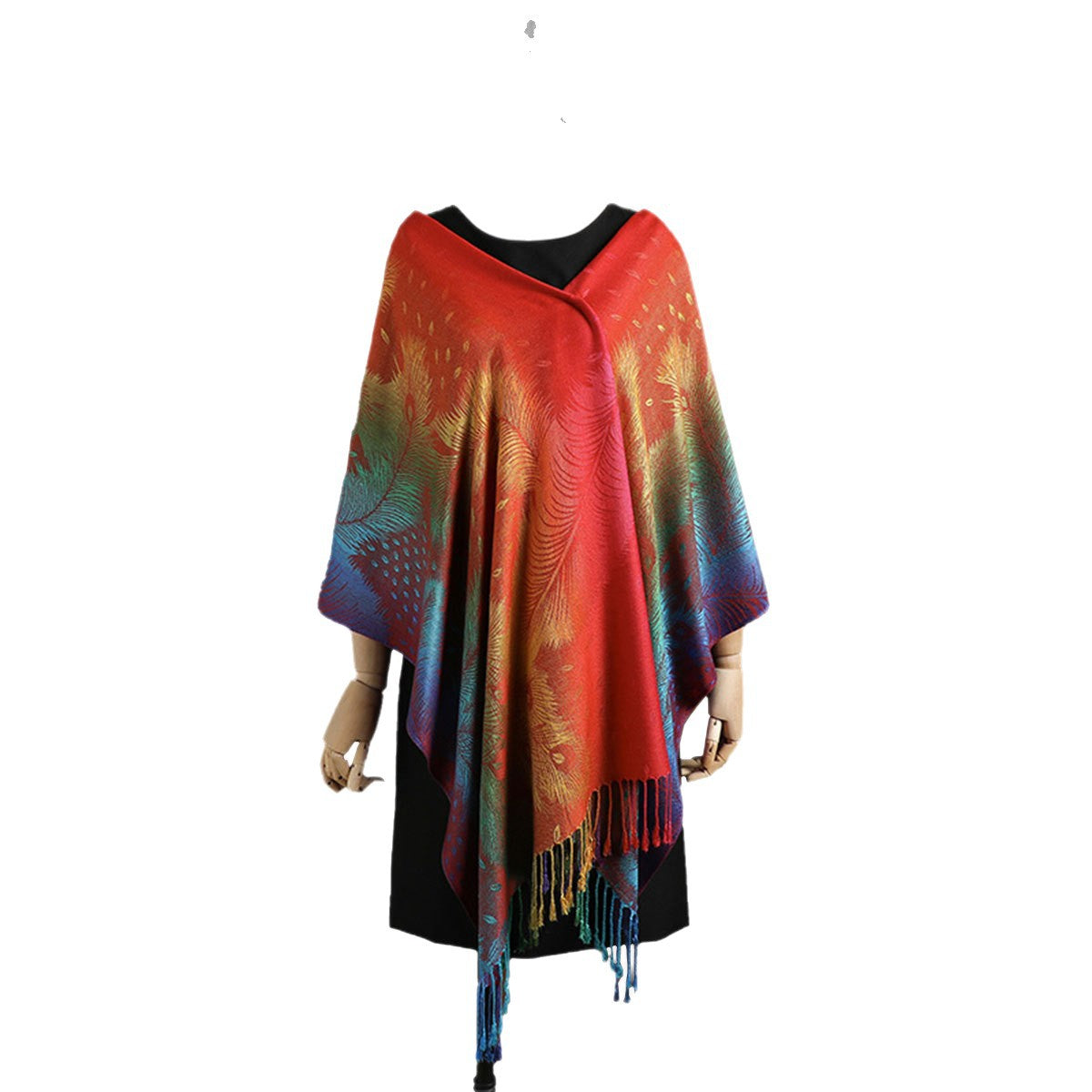 Feather Tassel Long Shawl