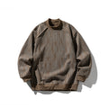 Dyeing Color-blocked Loose Long Sleeve Mock Neck Sweatshirt Men