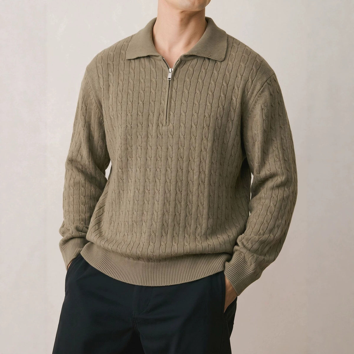 The Harbor Line Half Zip Polo Sweater