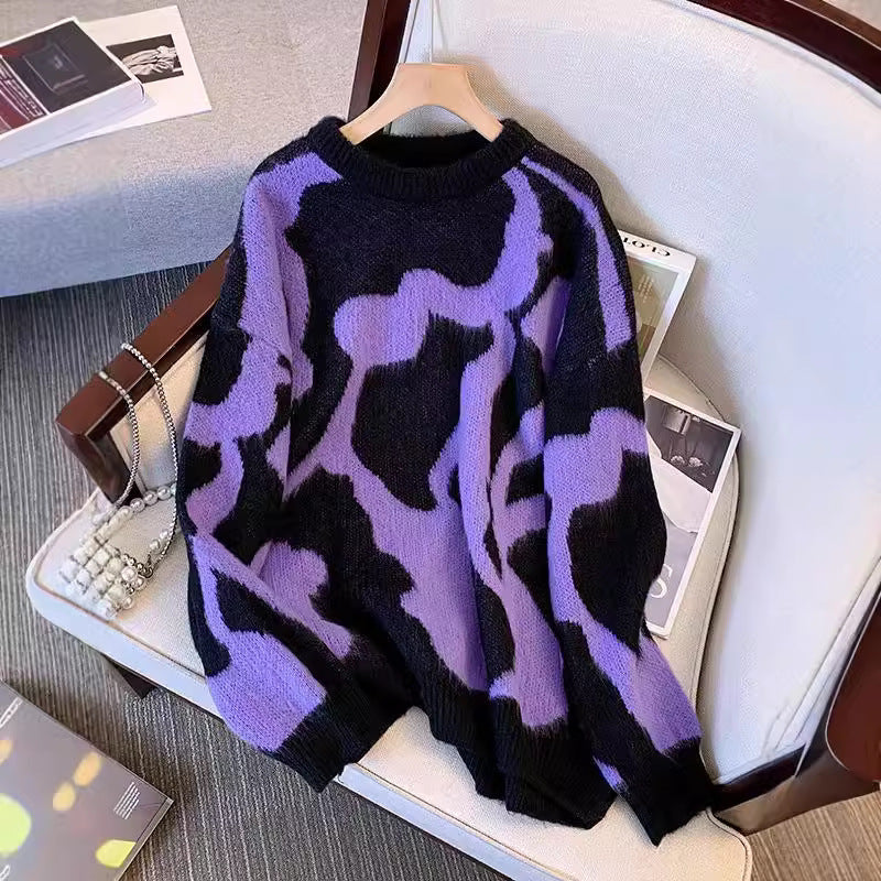 The Violet Prowl Leopard Knit Sweater