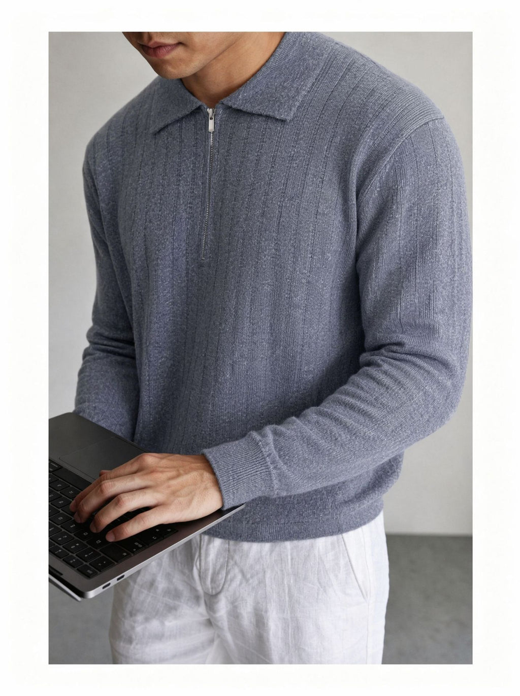 The Alpine Mist Half Zip Sweater
