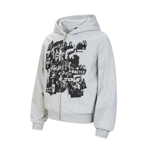 Retro Streetwear Zip Hoodie