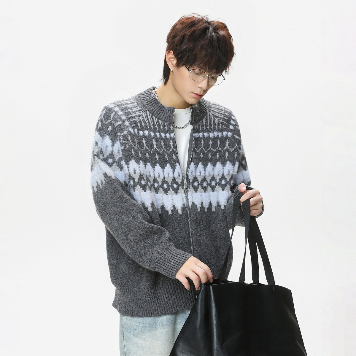 The Ember Row Stand Collar Cardigan