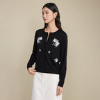 The Petal Thread Embroidered Knit Cardigan