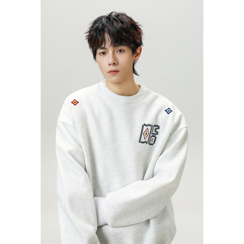 The Stitched Horizon Embroidered Crewneck Sweatshirt
