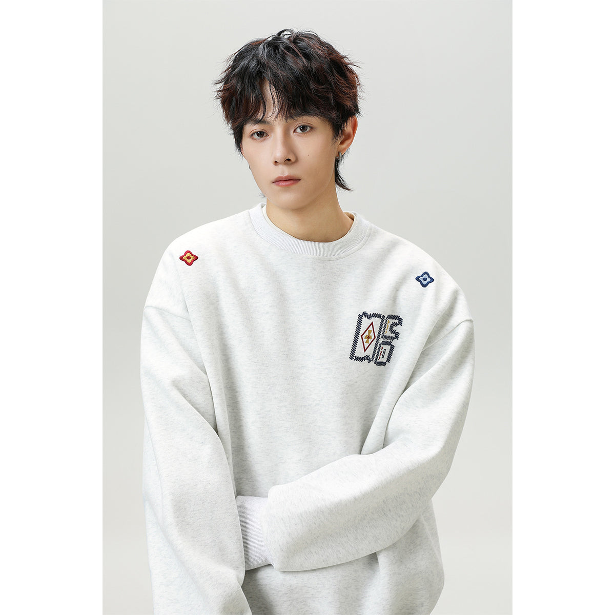 The Stitched Horizon Embroidered Crewneck Sweatshirt