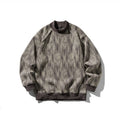 Dyeing Color-blocked Loose Long Sleeve Mock Neck Sweatshirt Men