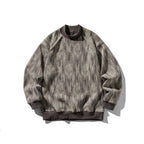 Dyeing Color-blocked Loose Long Sleeve Mock Neck Sweatshirt Men