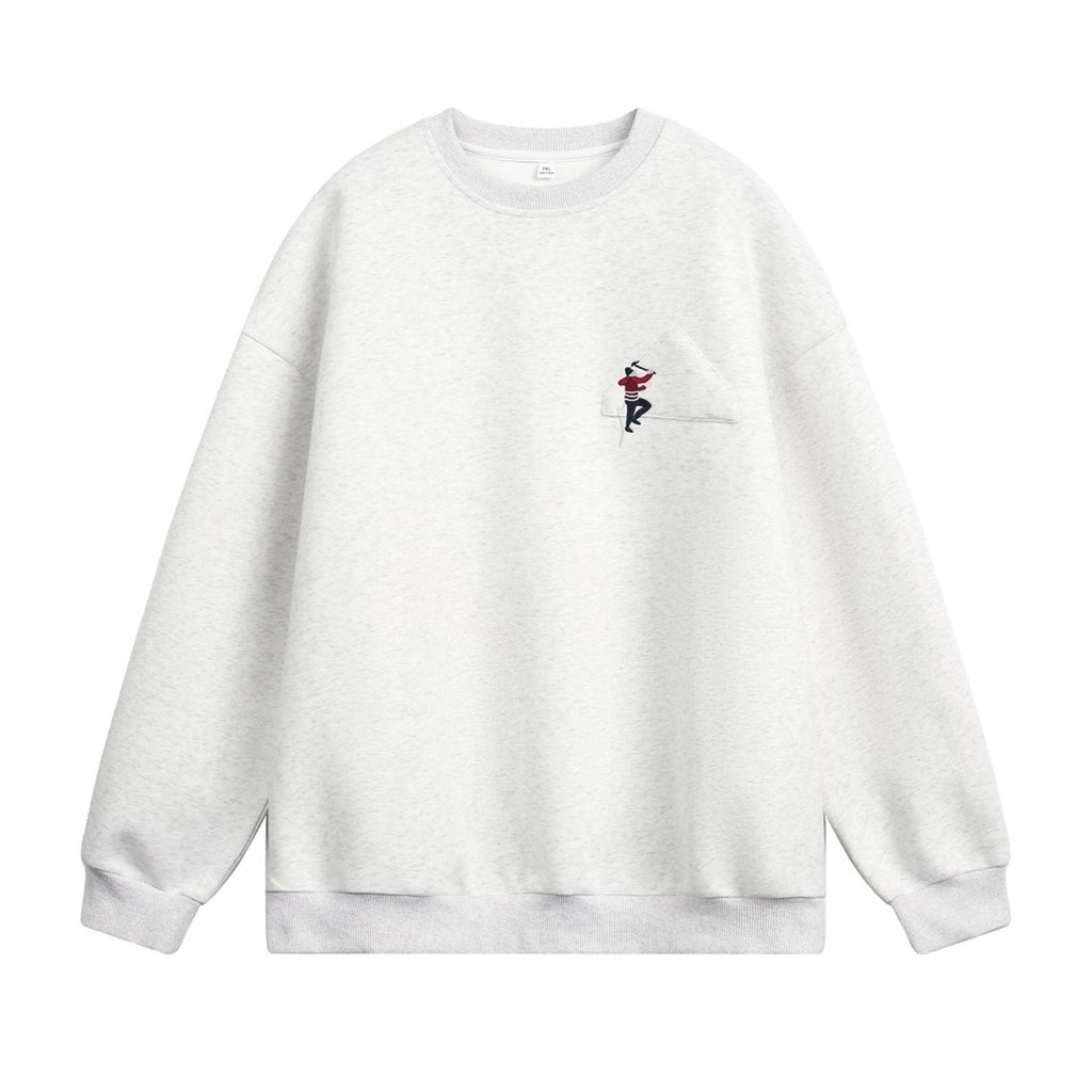 The Quiet Thread Embroidered Round Neck Sweatshirt