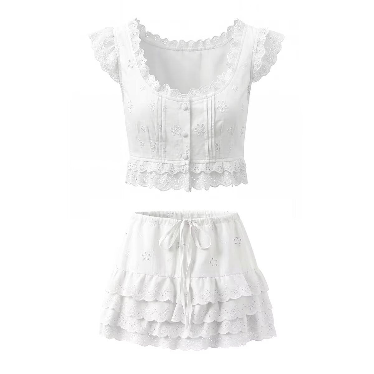 Retro Style Lace Skirt Outfit